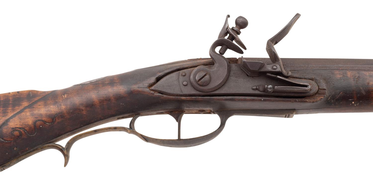 Untouched Incised & Relief Carved Flintlock Rifle by Henry Albright