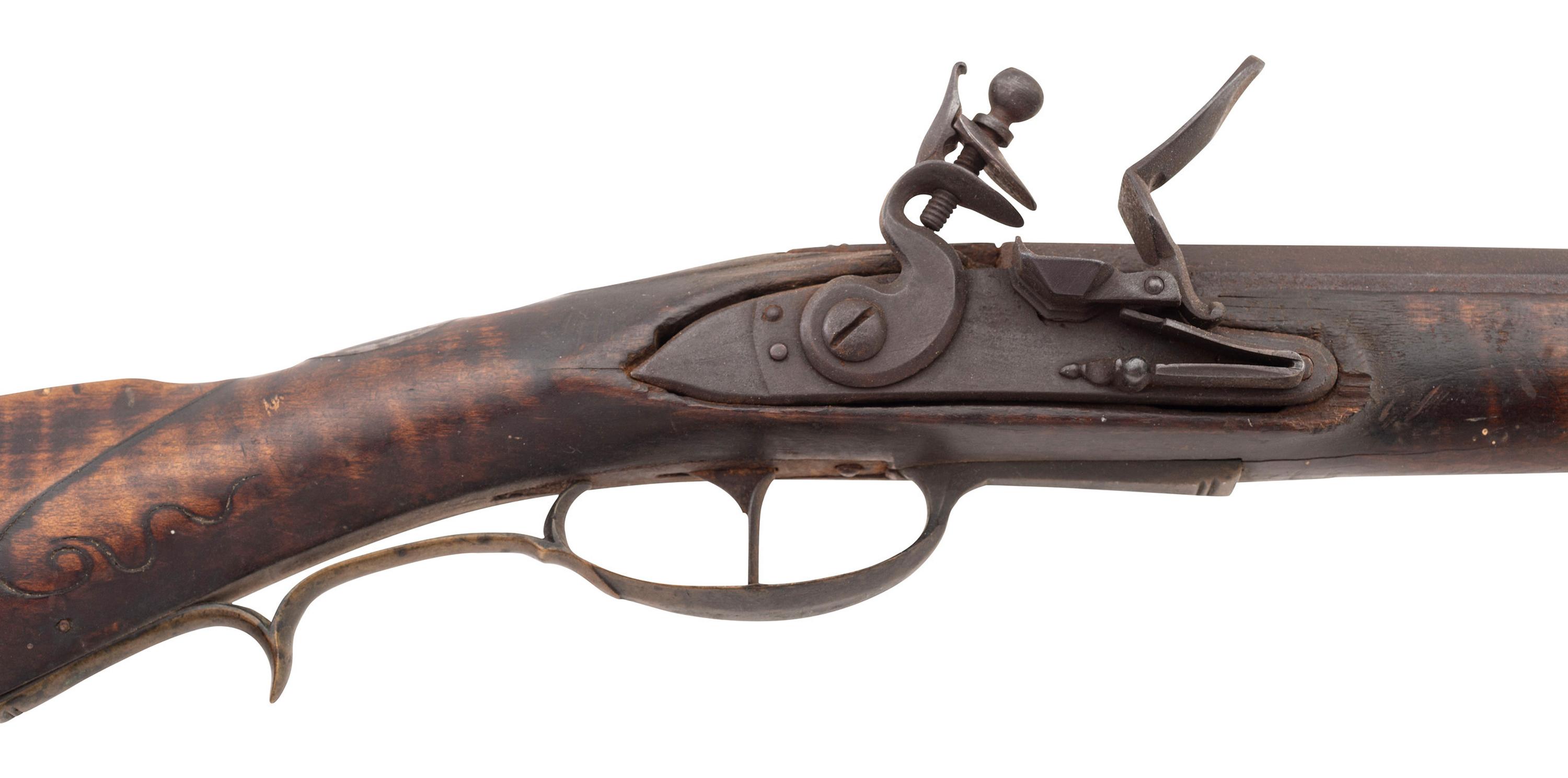 Untouched Incised & Relief Carved Flintlock Rifle by Henry Albright