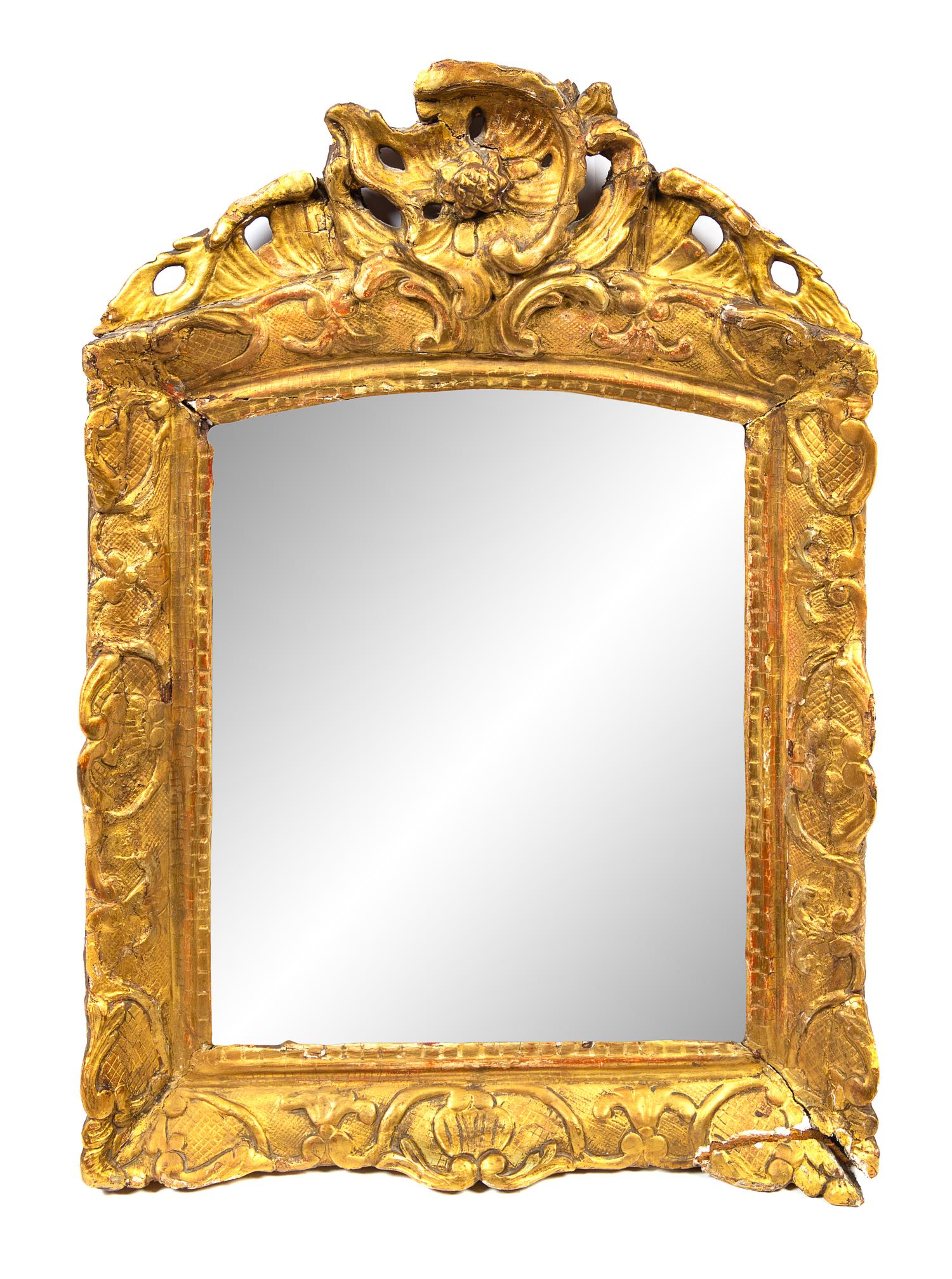 A Regence Giltwood Mirror Height 26 1/8 x width 18 1/4 inches. — 18TH CENTURY