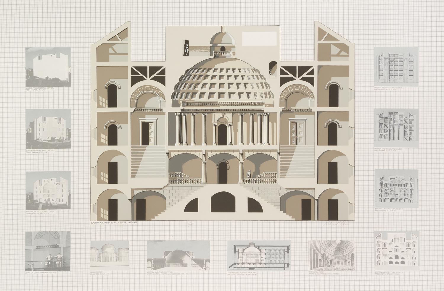 Richard Haas, (American, b. 1936), West Facade, Boston Architectural Center, 1989