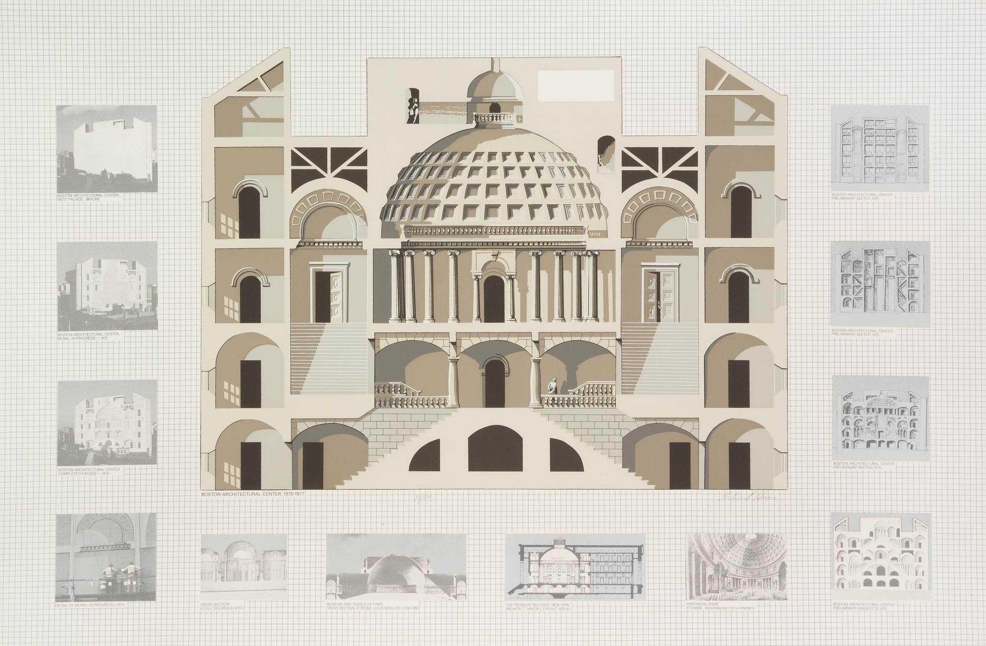 Richard Haas, (American, b. 1936), West Facade, Boston Architectural Center, 1989