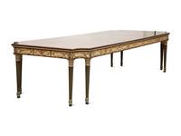 An Italian Painted and Parquetry Mahogany-Top Dining Table