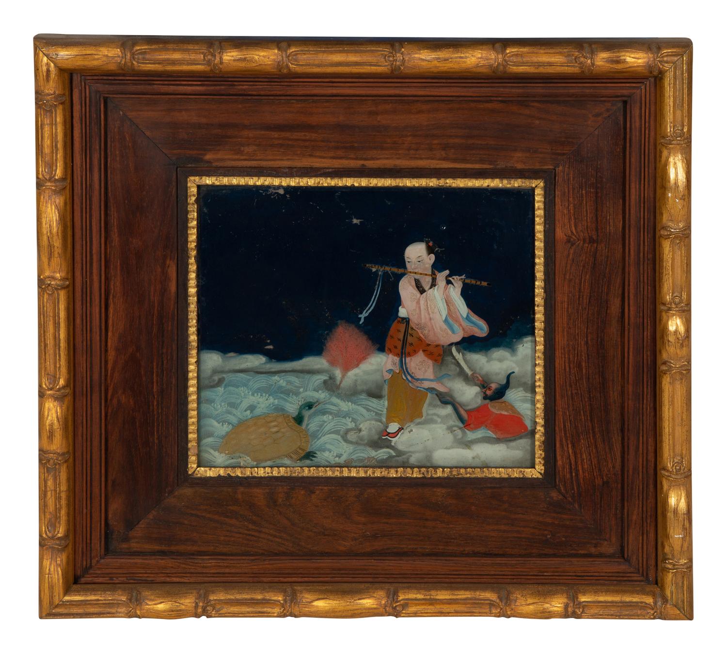 A Pair of Chinese Reverse Paintings on Glass