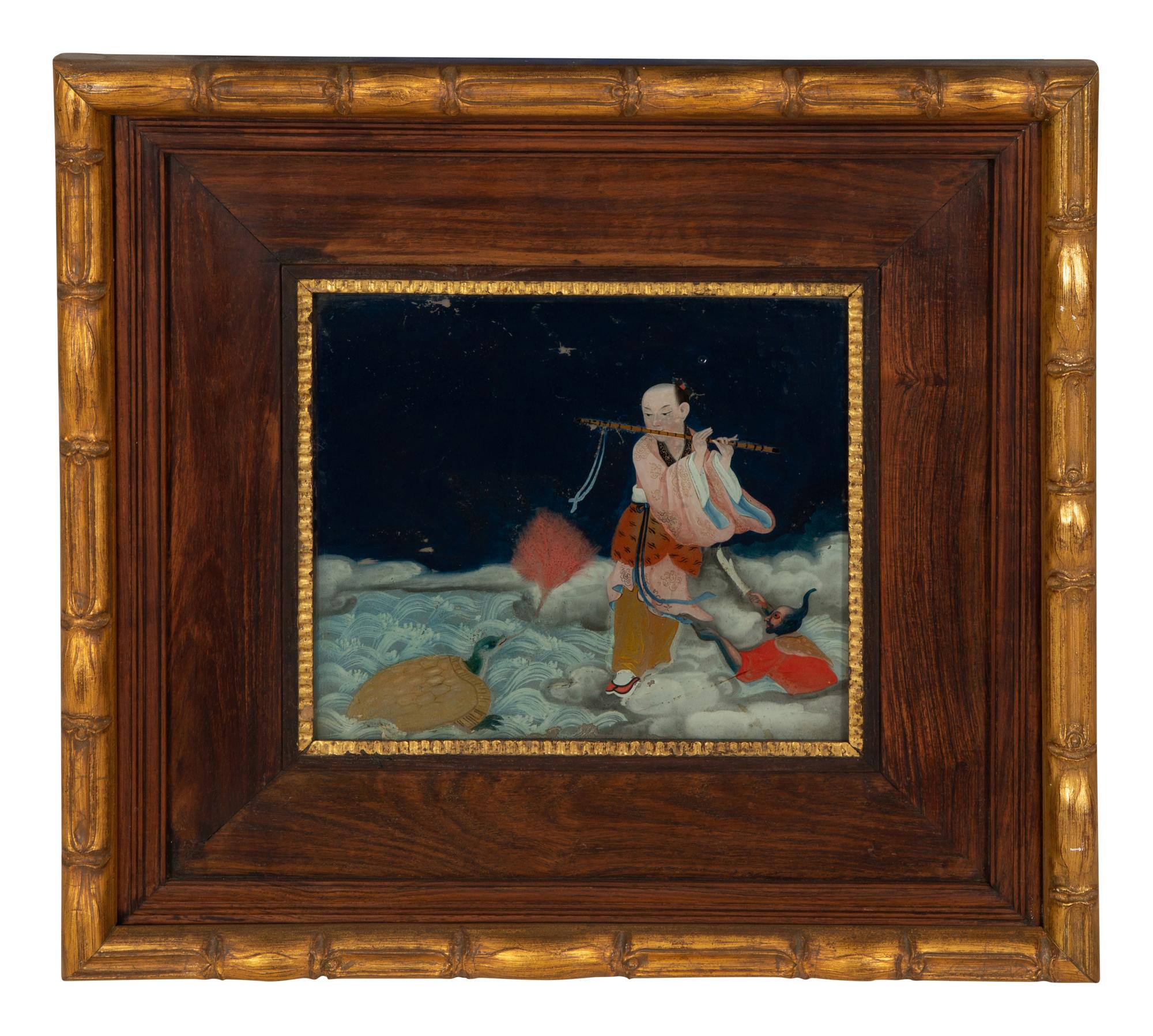 A Pair of Chinese Reverse Paintings on Glass