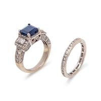 SAPPHIRE AND DIAMOND RING SET