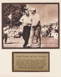 A Group of Arnold Palmer and Jack Nicklaus Displays Featuring Dual Signed Autograph 1962 U.S. Open Presentation