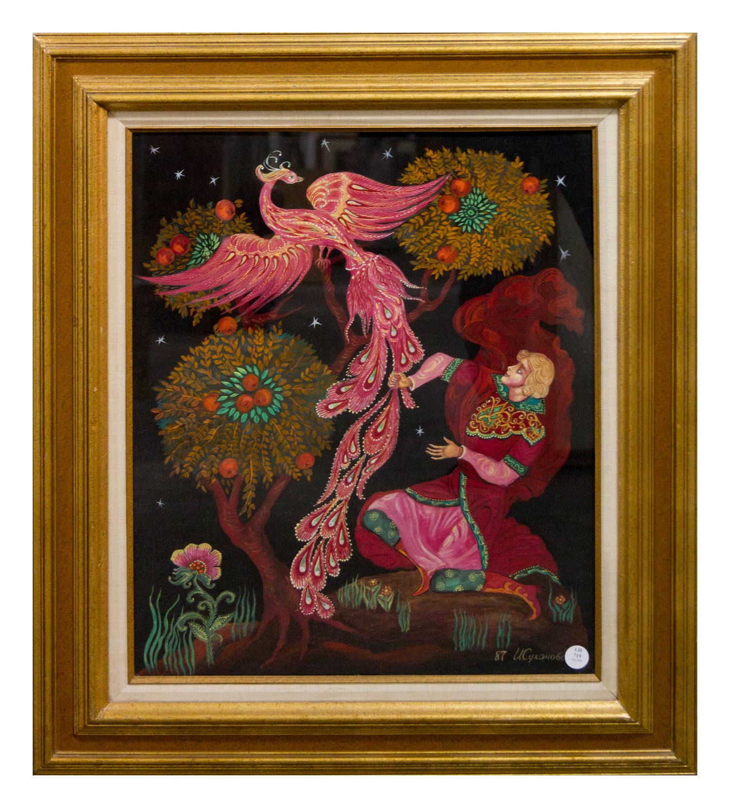 Irina Sukhanova Oksen, (American b. 1935), Prince and the Firebird, 1987