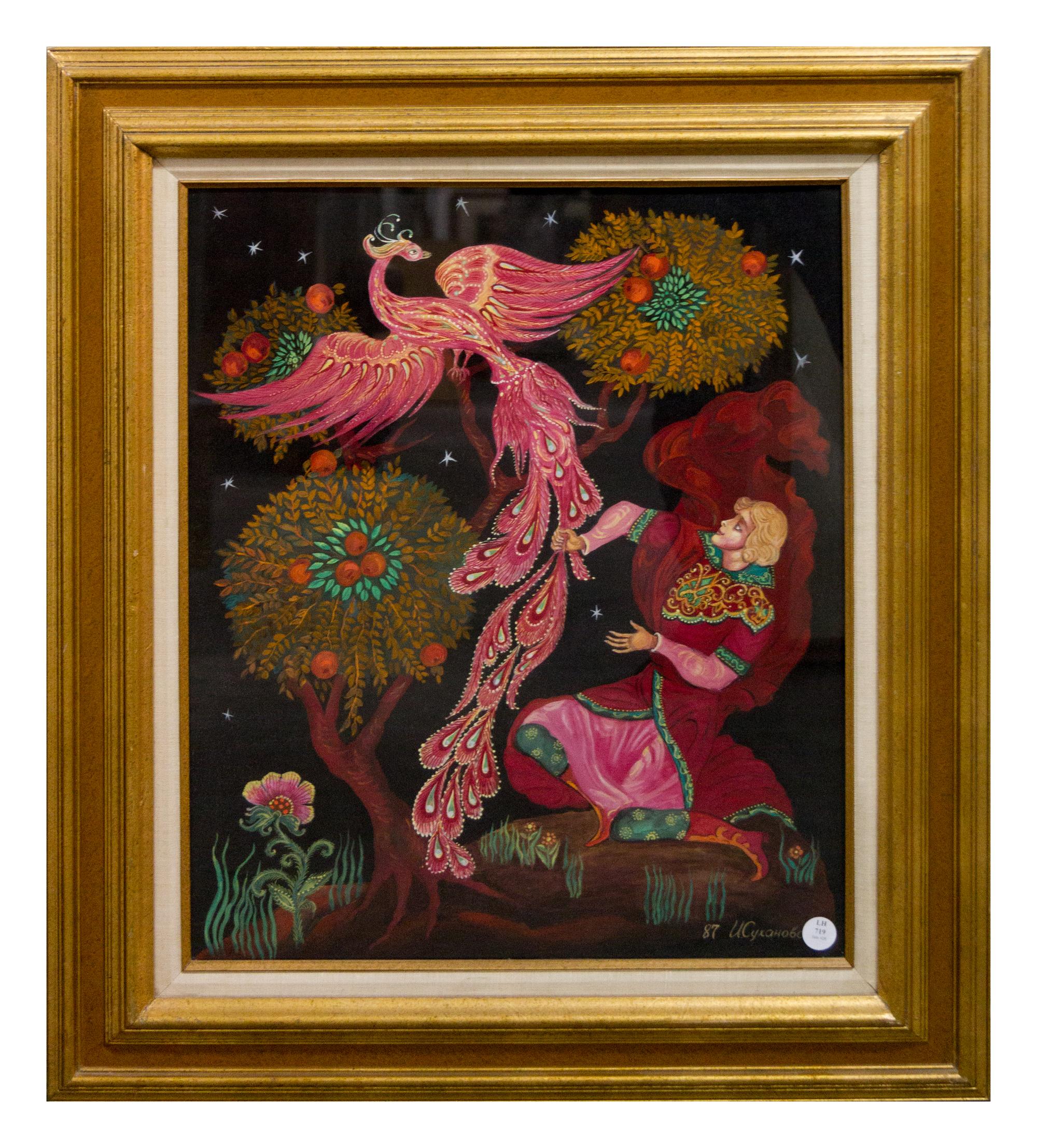 Irina Sukhanova Oksen, (American b. 1935), Prince and the Firebird, 1987
