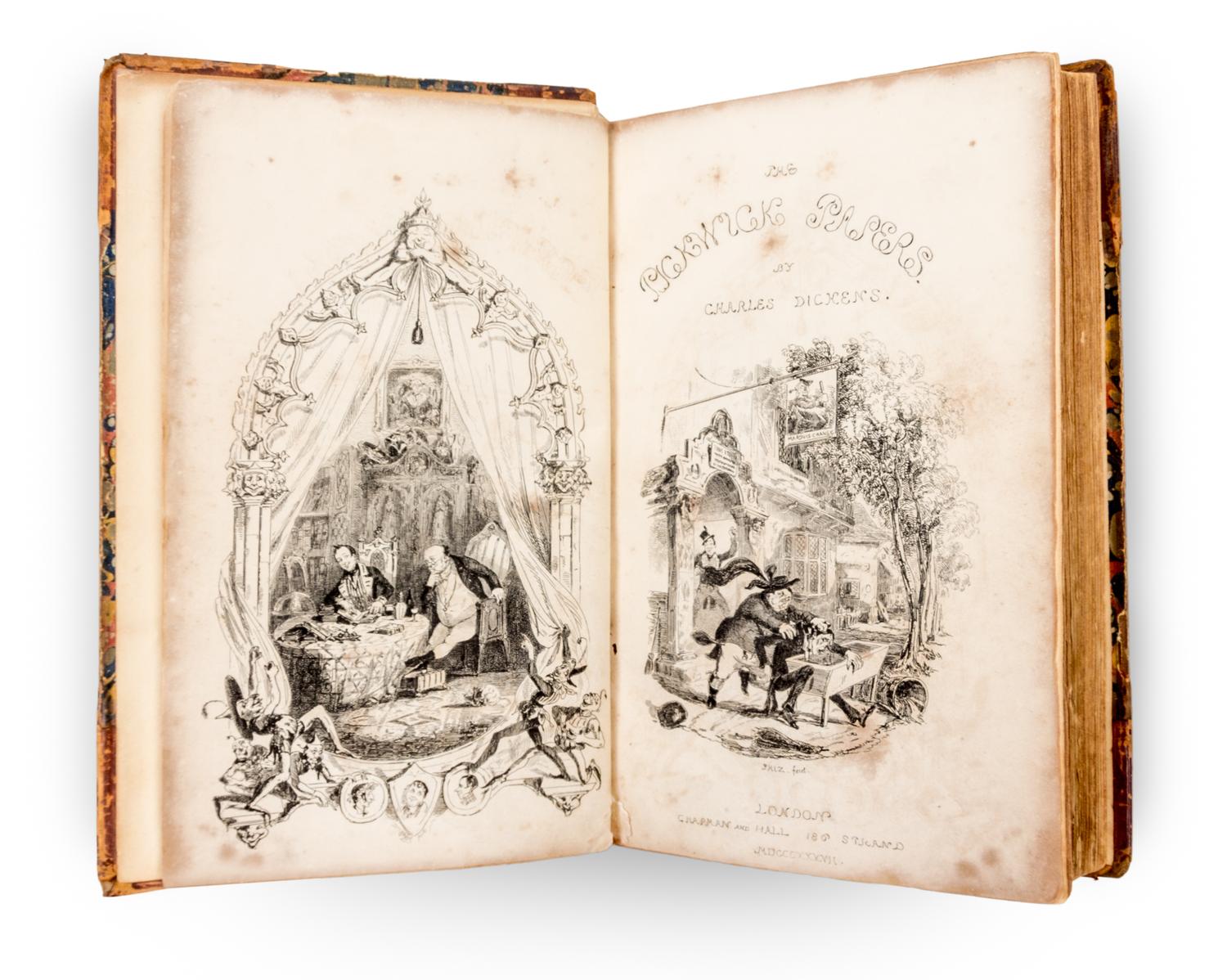 DICKENS, CHARLES , Posthumous Papers of the Pickwick Club. London, 1837. First edition in book form.