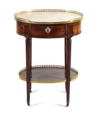 A Louis XVI Mahogany Table en Chiffonier Height 29 1/2 x width 22 3/4 x depth 17 1/8 inches. — EARLY 19TH CENTURY