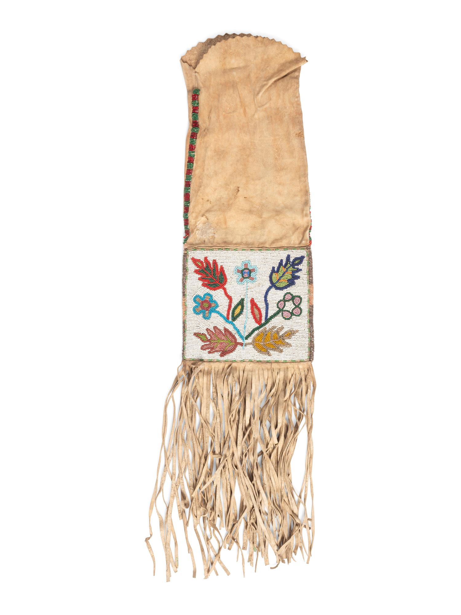Cree Beaded Hide Tobacco Bag