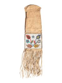Cree Beaded Hide Tobacco Bag