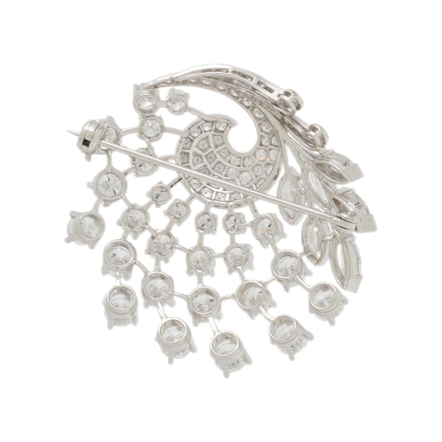BIRKS, PLATINUM AND DIAMOND BROOCH