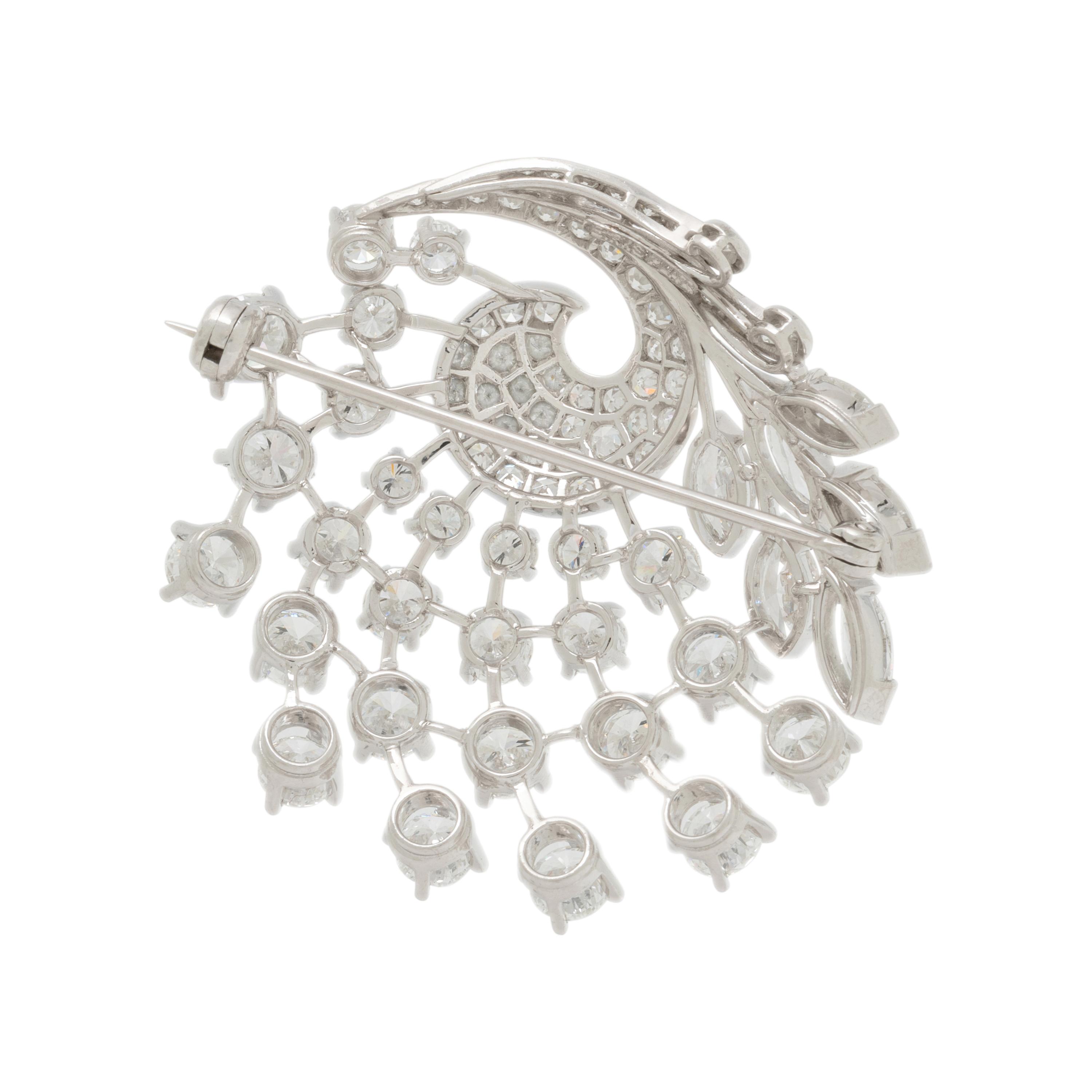 BIRKS, PLATINUM AND DIAMOND BROOCH