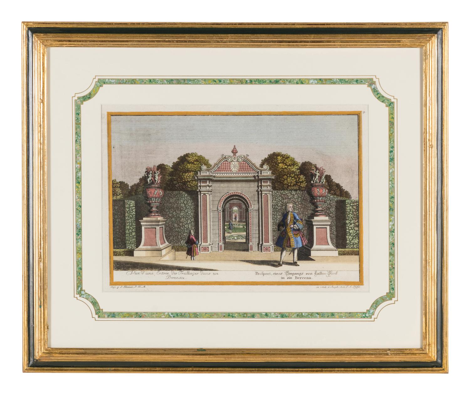 Four German Prints Depicting Gardens — 18TH/19TH CENTURY