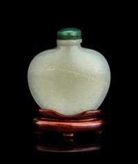 A Chinese Pale Celadon Jade Snuff Bottle