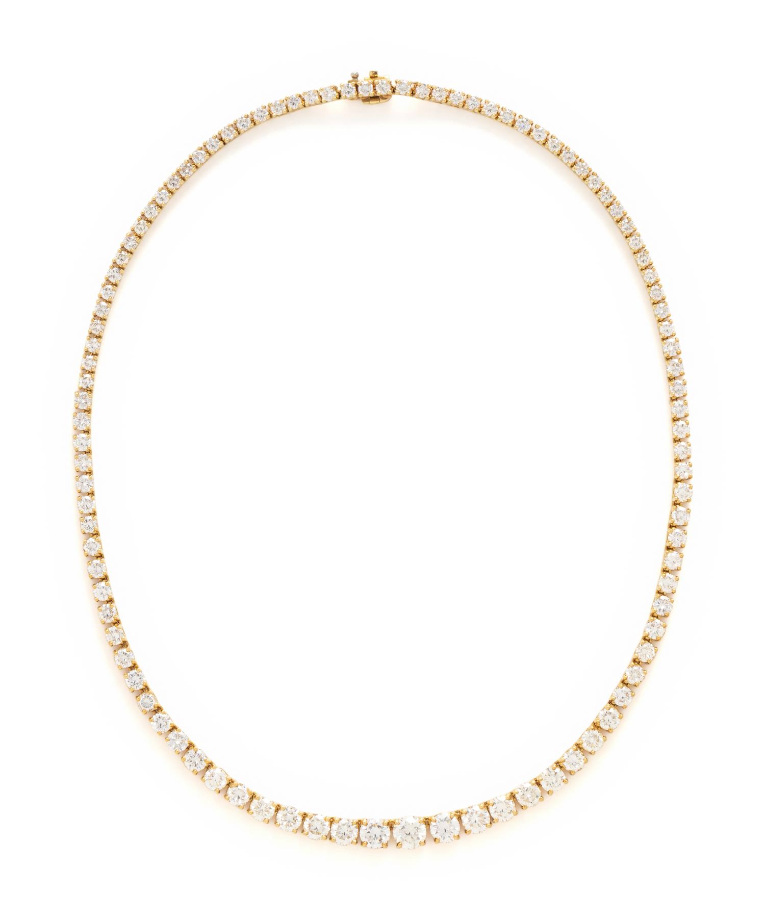 YELLOW GOLD AND DIAMOND RIVIÈRE NECKLACE
