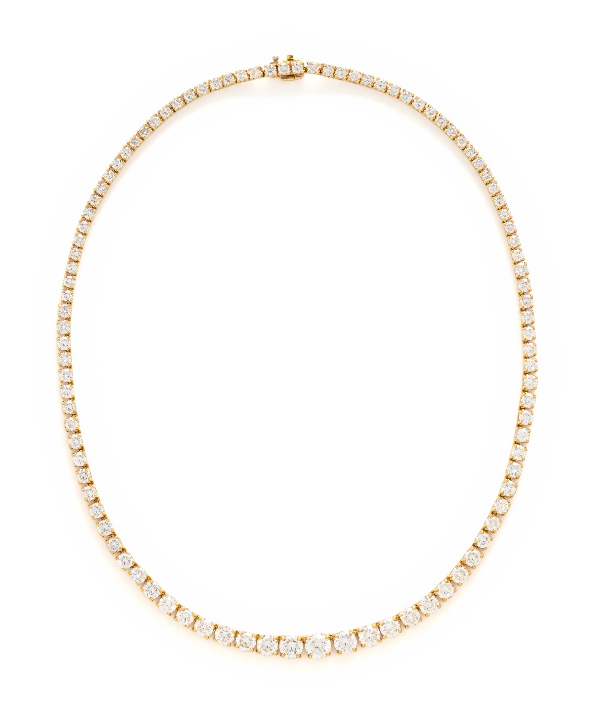 YELLOW GOLD AND DIAMOND RIVIÈRE NECKLACE