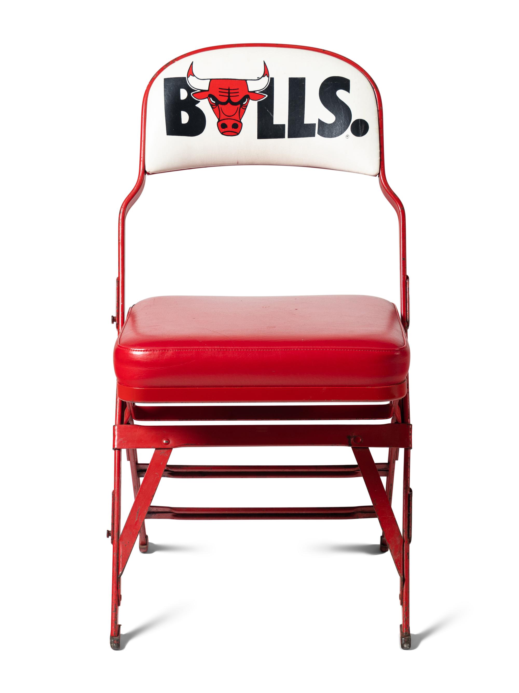 An Original Michael Jordan Early Career Era Chicago Stadium Courtside Chair