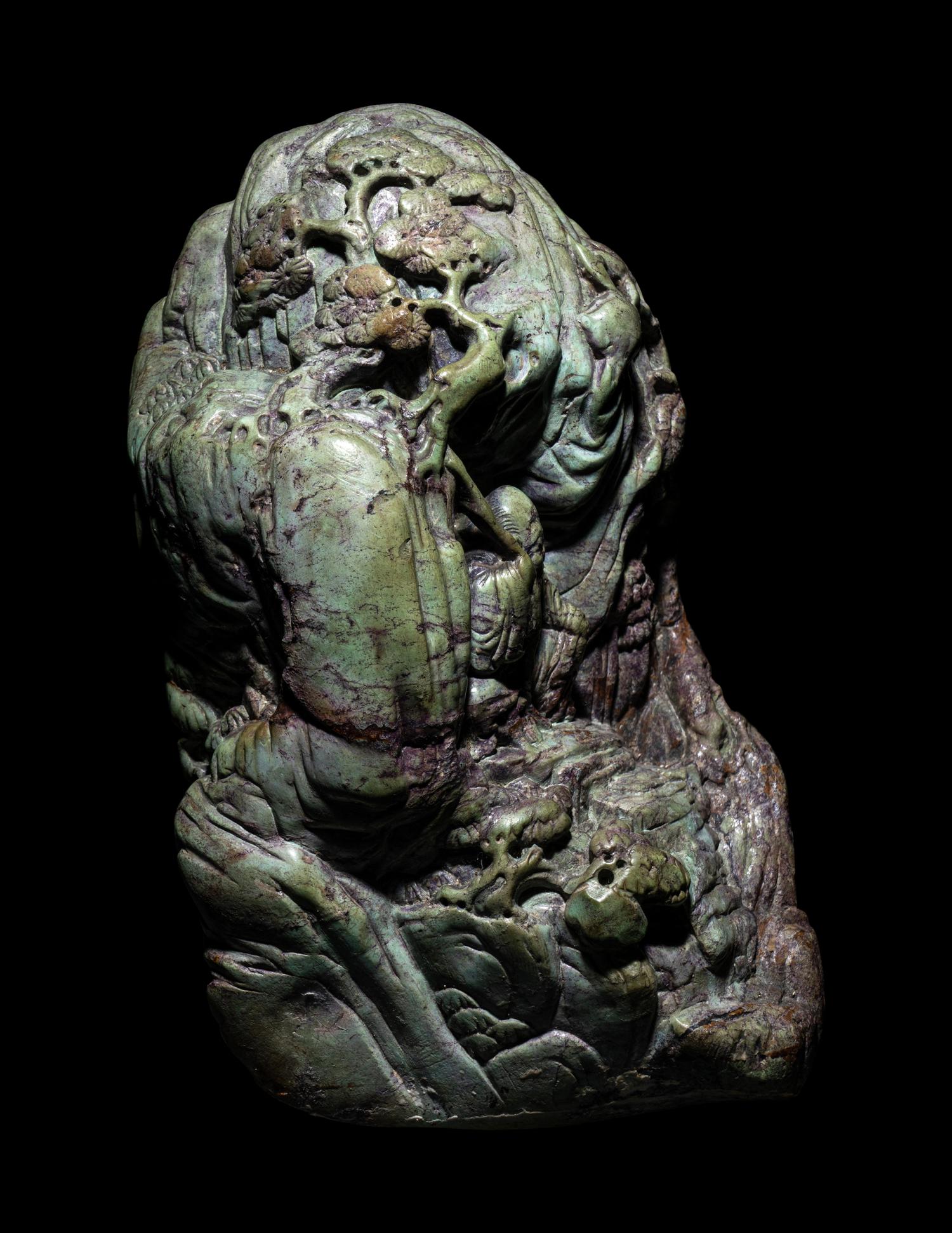 A Carved Turquoise Boulder