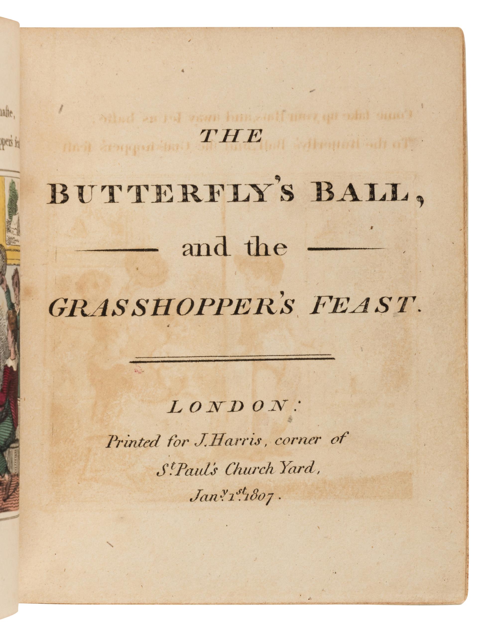 [CHILDREN'S BOOK] -- ROSCOE, William (1753-1831). The Butterfly's Ball and the Grasshopper's Feast . London: For J. Harris, 1807.