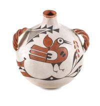 Rose Chino (Acoma, 1928-2000) Polychrome Canteen Height 8 1/2 x width 8 1/2 inches