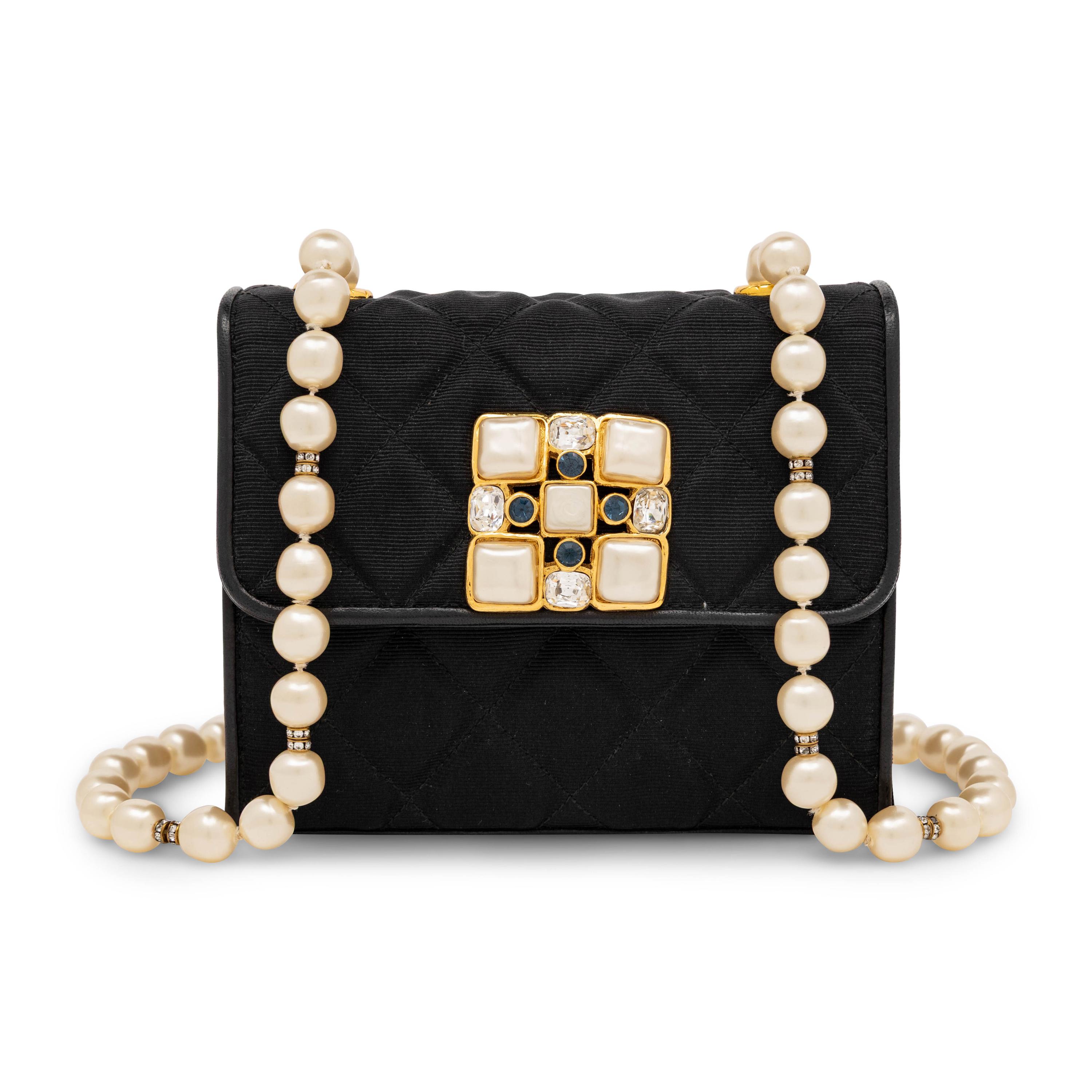 Chanel, Mini Square Flap Bag with Gripoix Pearl Strap