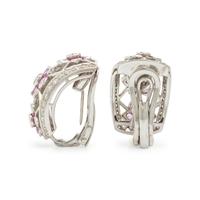 Two Pairs of White Gold and Multigem Earrings