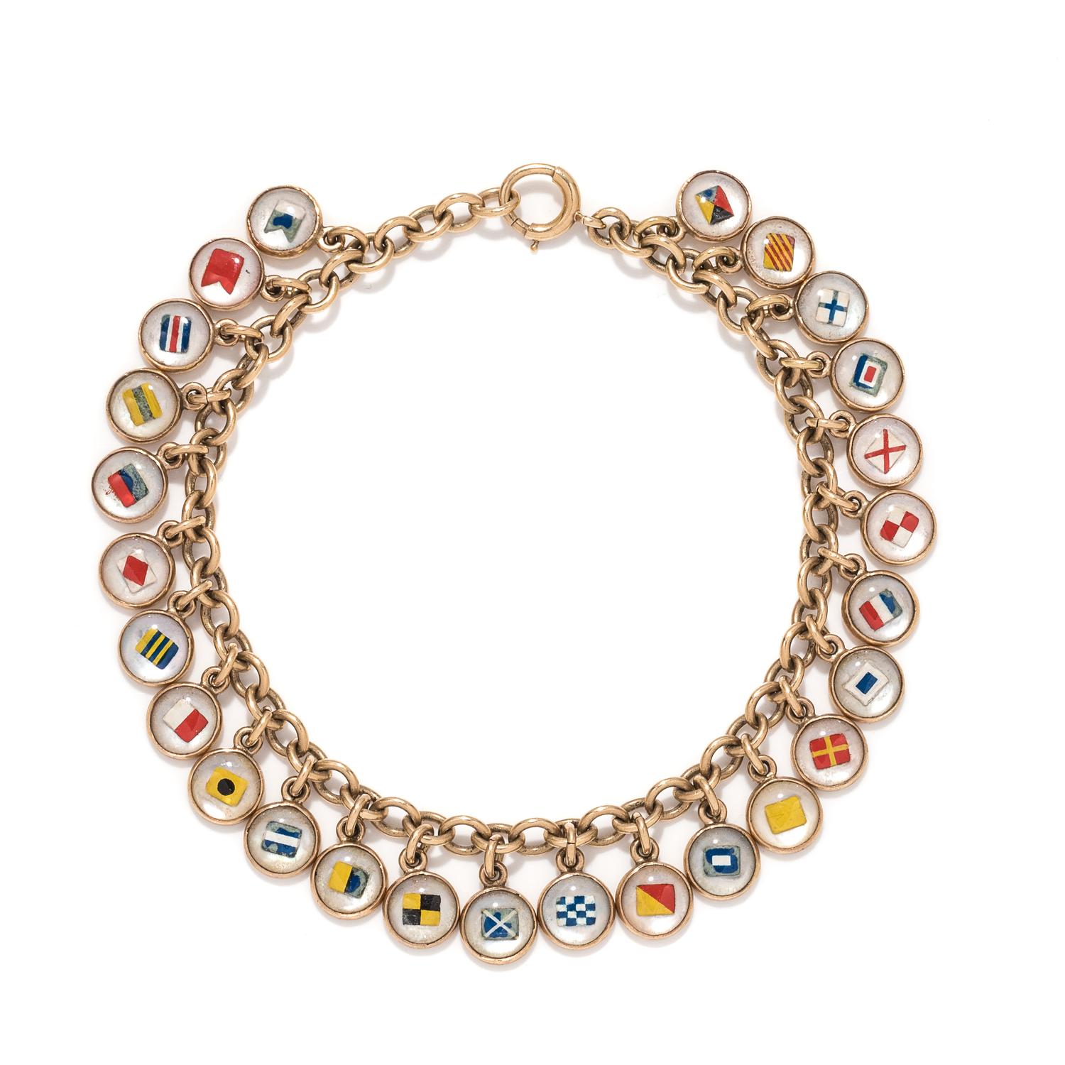 ESSEX CRYSTAL NAUTICAL FLAG BRACELET