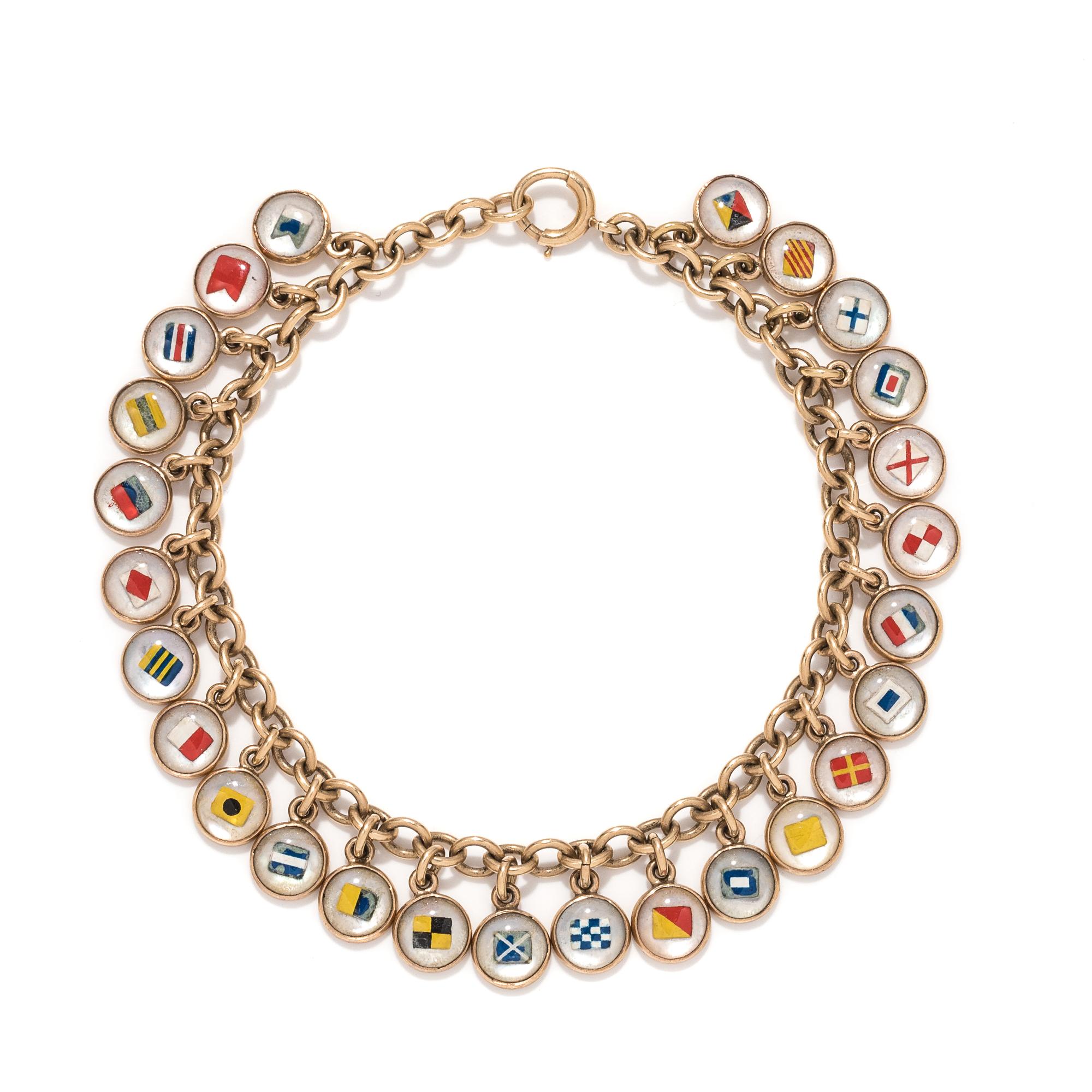 ESSEX CRYSTAL NAUTICAL FLAG BRACELET