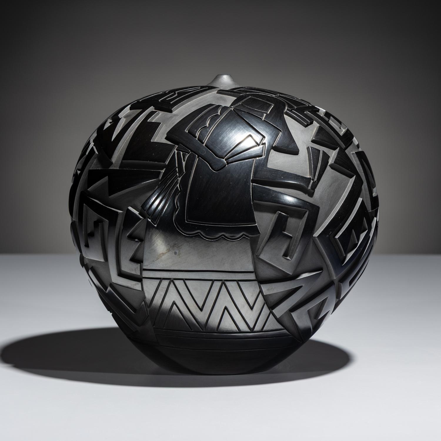 Carved Blackware Pottery Jar August 2008