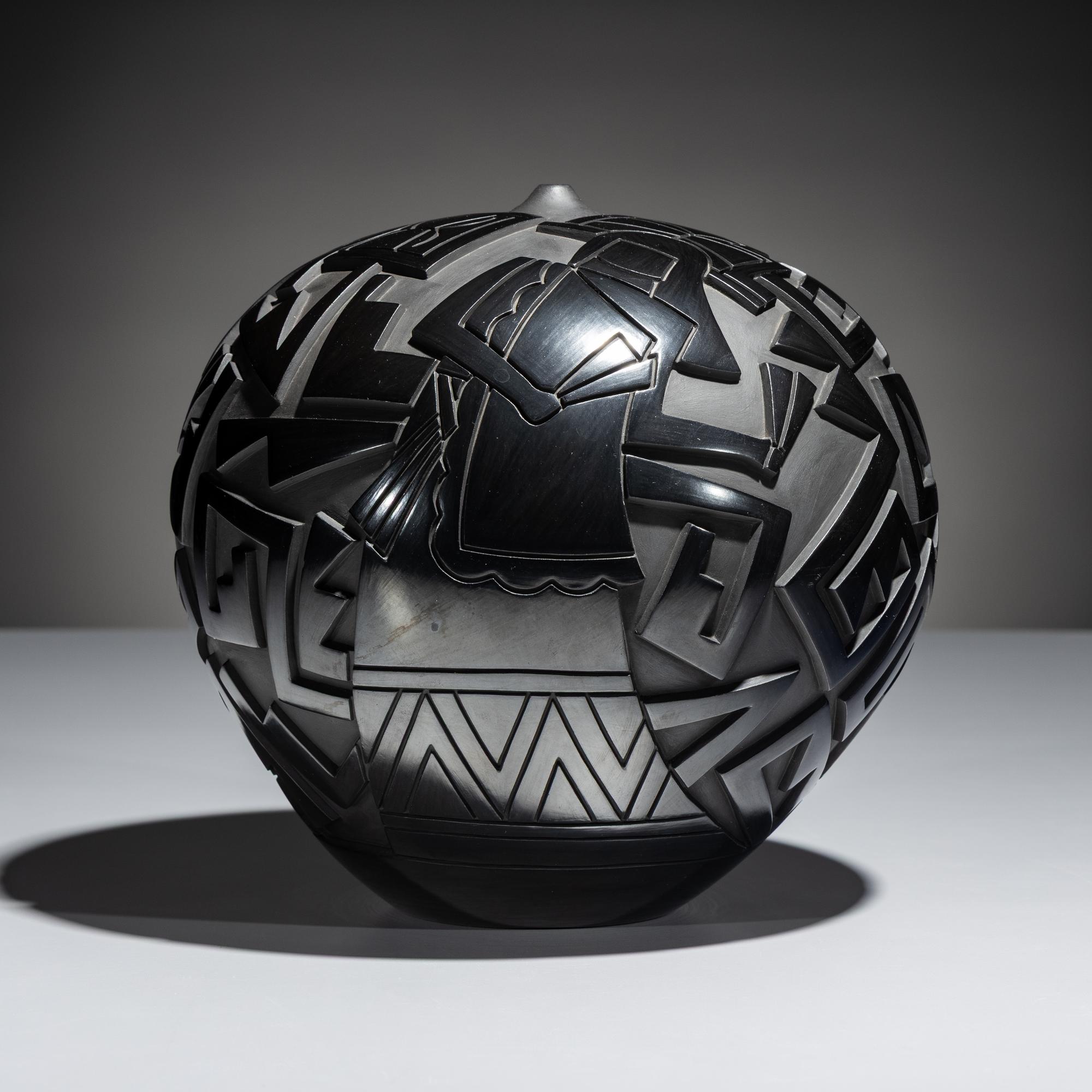 Carved Blackware Pottery Jar August 2008