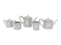 An American Arts & Crafts Silver Five-Piece Tea and Coffee Service