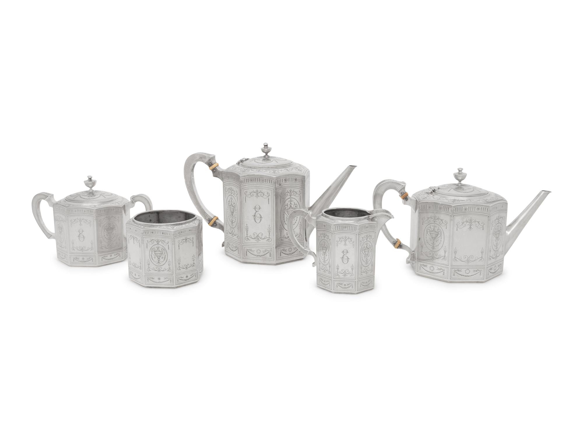 An American Arts & Crafts Silver Five-Piece Tea and Coffee Service