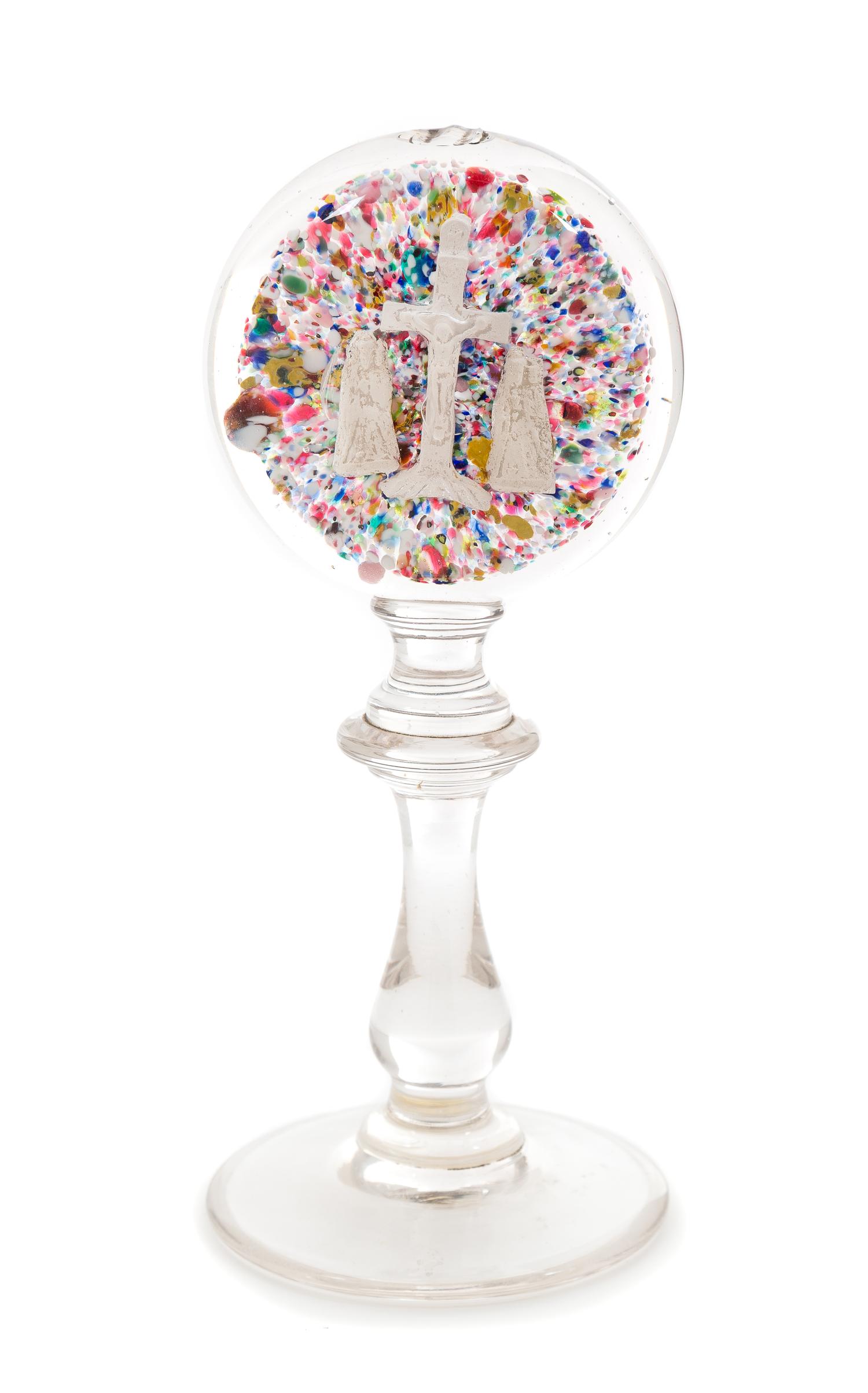 A Monstranz Paperweight of the Crucifixion 7 3/4 inches