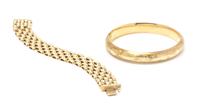 A Collection of 14 Karat Yellow Gold Bracelets, 20.30 dwts.