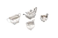 An English Silver Three-Piece Tea Service