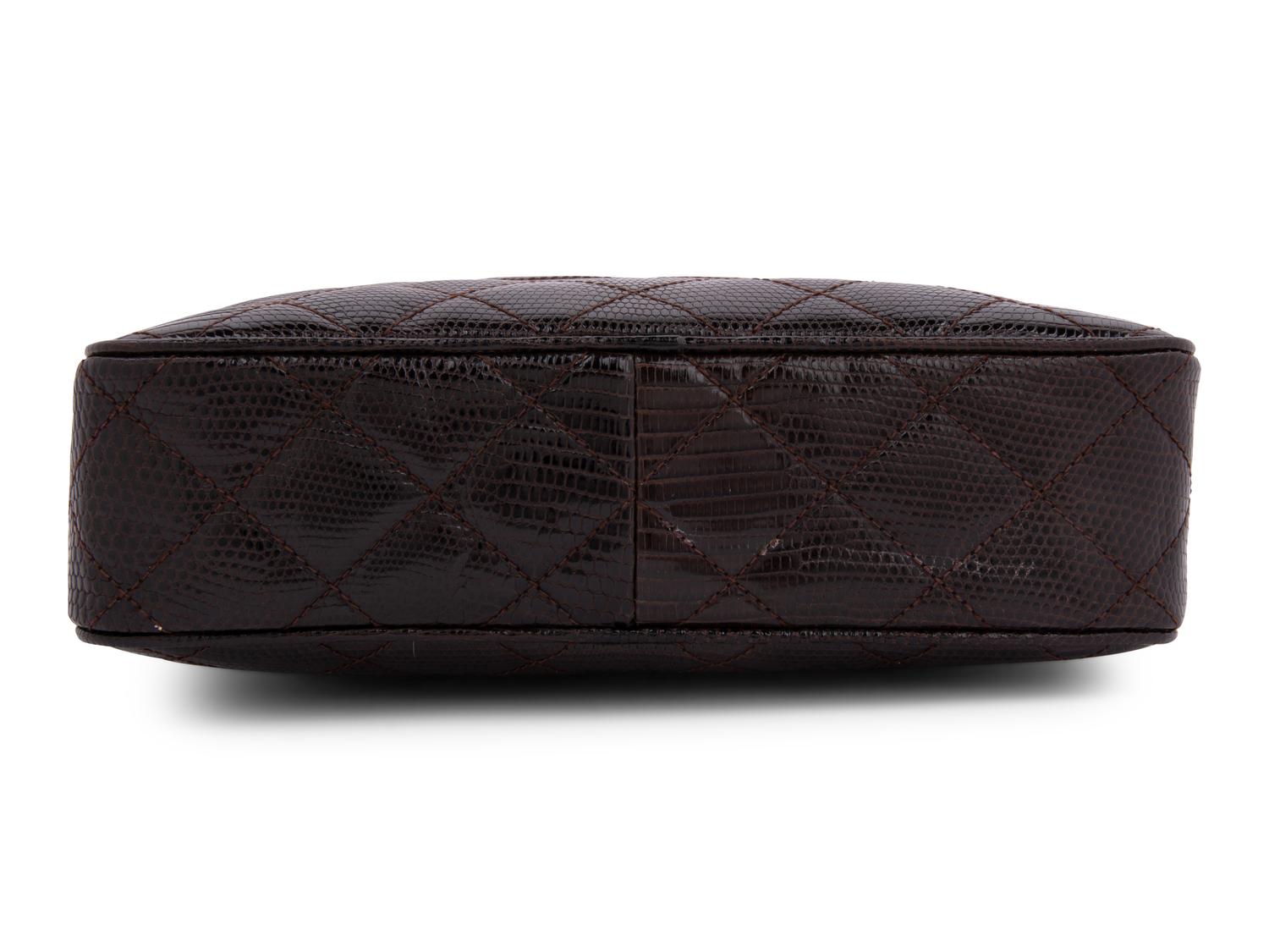 Chanel Quilted Lizard Skin Crossbody Bag, 1989-91