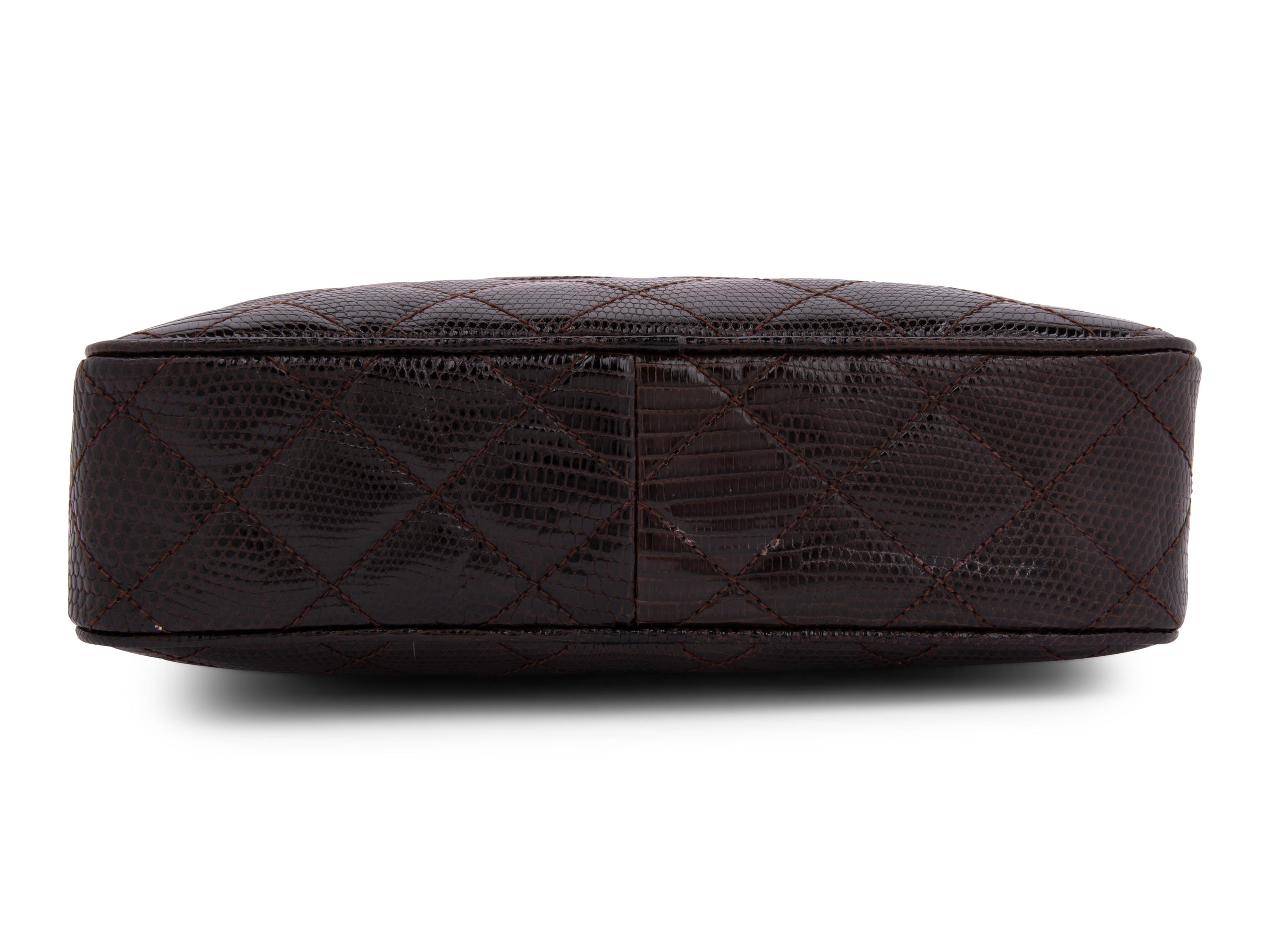 Chanel Quilted Lizard Skin Crossbody Bag, 1989-91