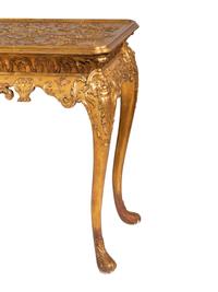 A Pair of Louis XV Style Giltwood Console Tables