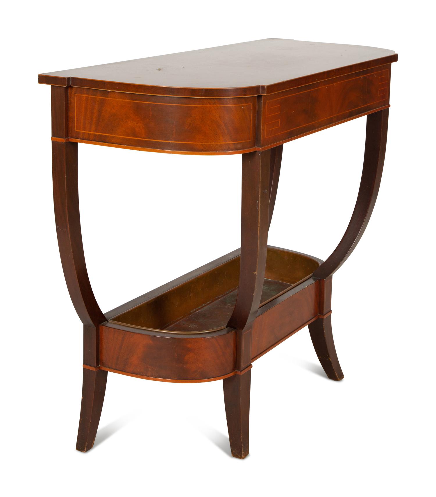 A Regency Style Inlaid Mahogany Console Table