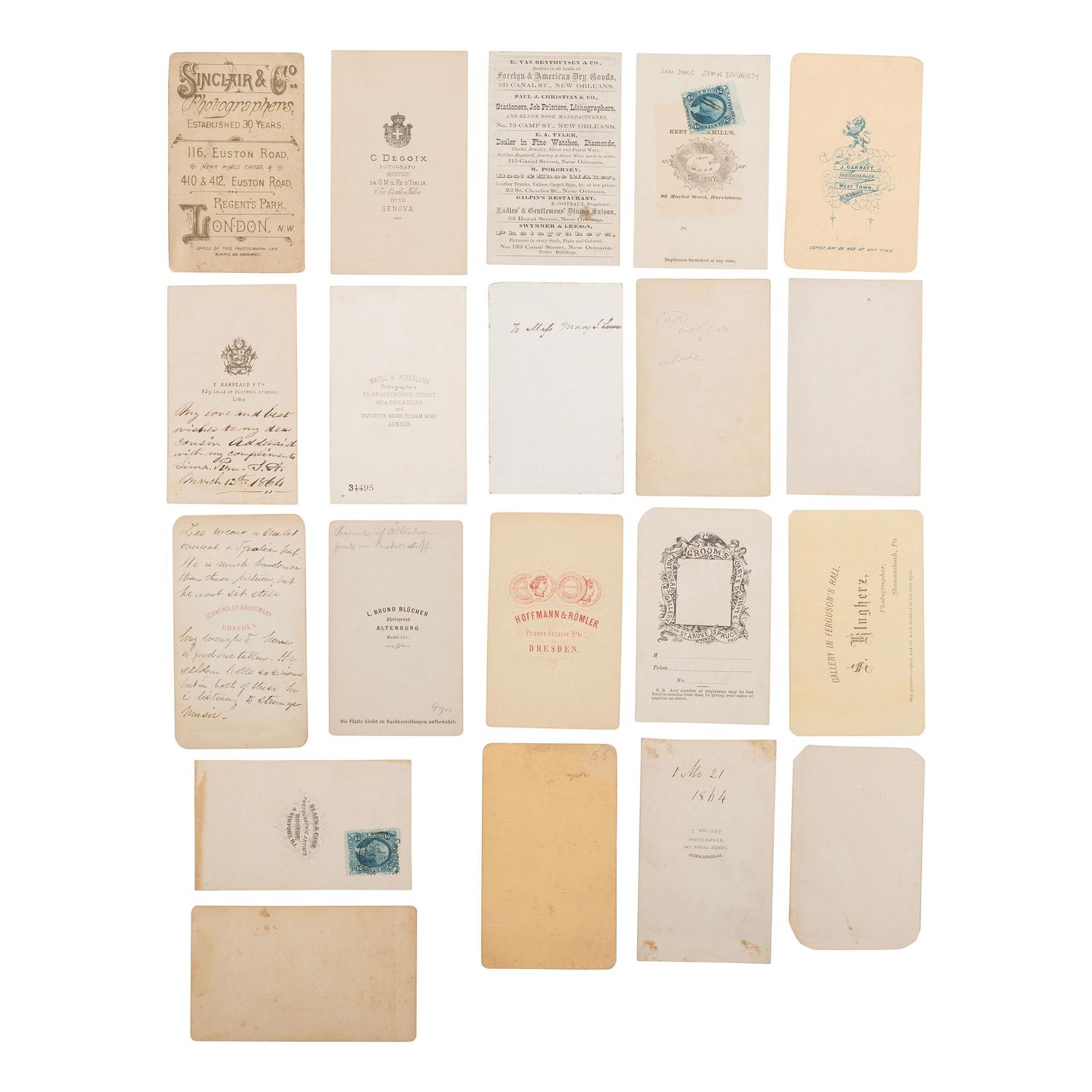 [Early Photography] Group of 80 Carte de Visites of American and European Subjects