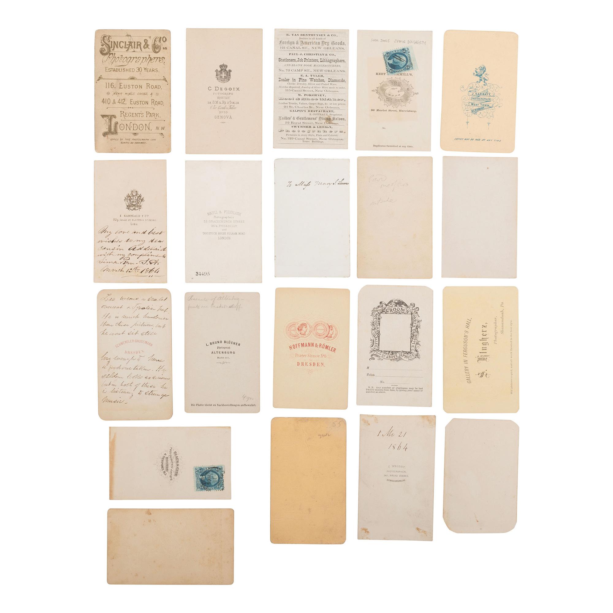 [Early Photography] Group of 80 Carte de Visites of American and European Subjects
