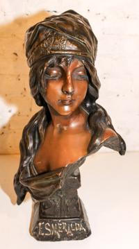 A French Cast Metal Bust Height 23 inches. — AFTER EMMANUEL VILLANIS, 20TH CENTURY