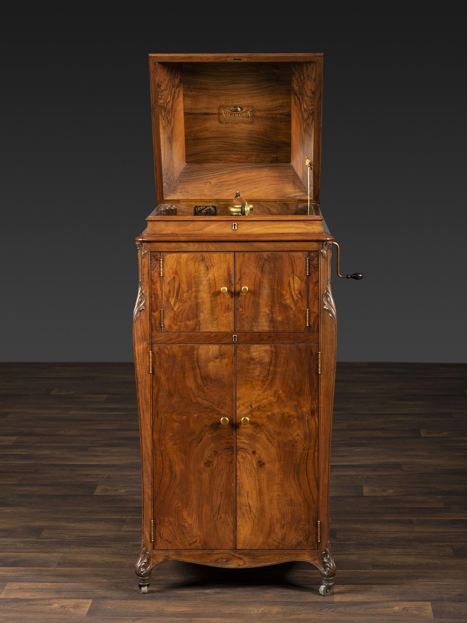 A Victrola XVI Circassian Walnut Phonograph