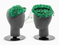 Two Bes-Ben Green Peking Glass Hats,