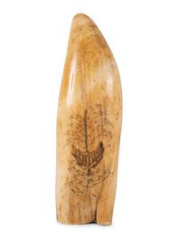 A Scrimshaw Tooth with Depiction of Female Pirate Fanny Campbell and a Patriotic Device