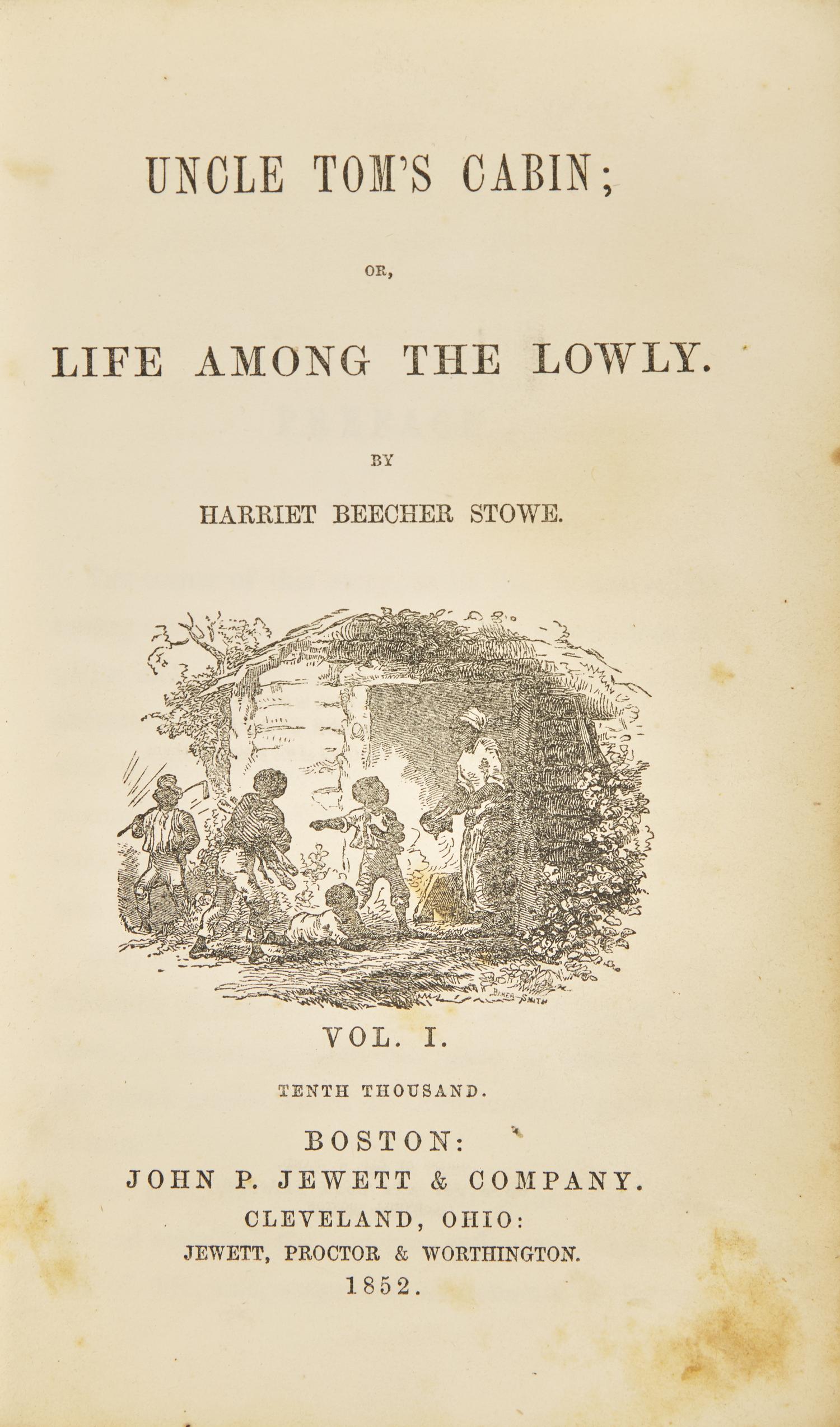 [African Americana] Stowe, Harriet Beecher. Uncle Tom's Cabin; or Life Among the Lowly
