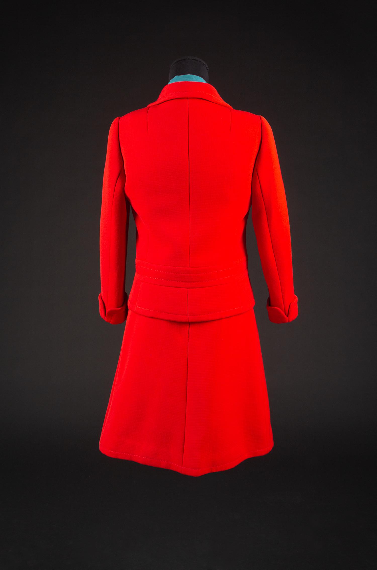 Christian Dior by Marc Bohan Haute Couture Ensemble, Autumn-Winter 1967 — Worn by Olivia de Havilland when she arrived in Atlanta in October 1967 for the Premiere of the Wide Screen Presentation of Gone With the Wind.