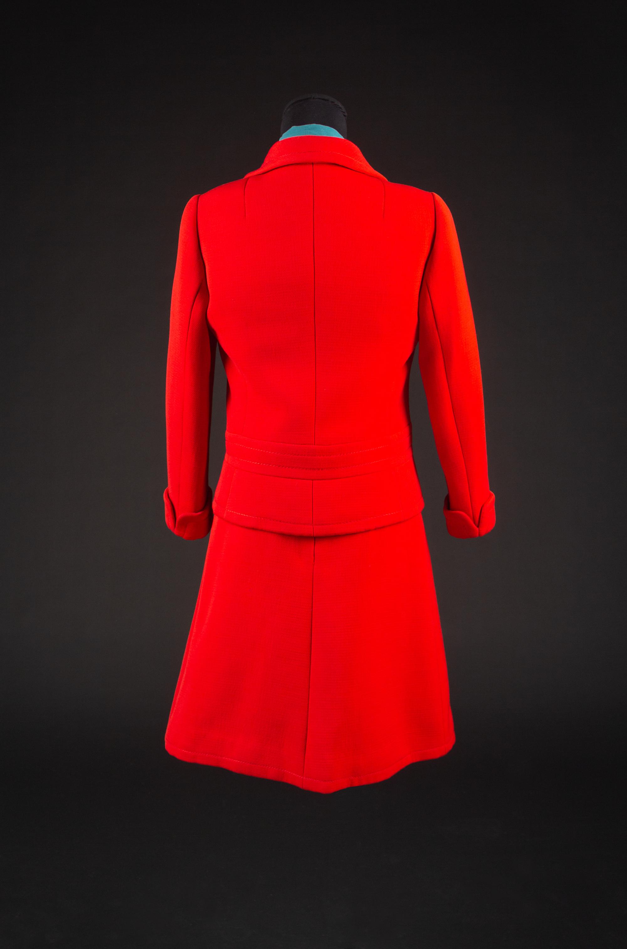 Christian Dior by Marc Bohan Haute Couture Ensemble, Autumn-Winter 1967 — Worn by Olivia de Havilland when she arrived in Atlanta in October 1967 for the Premiere of the Wide Screen Presentation of Gone With the Wind.